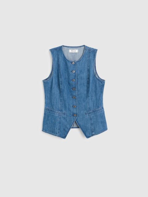 Madewell Denim Crewneck Cutaway Vest Top