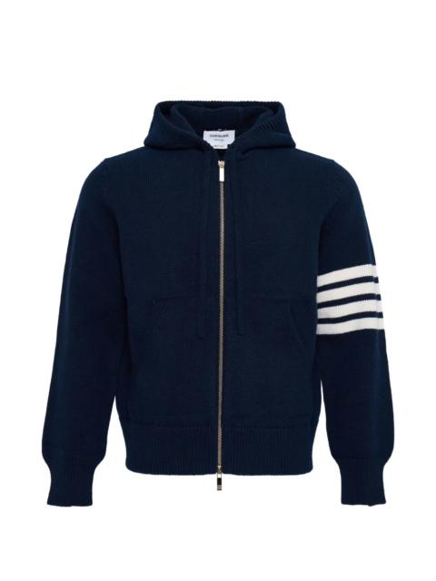 Thom Browne THOM BROWNE - Men Hector Icon Jersey Intarsia Zip Up Hoodie In Fine Merino Wool