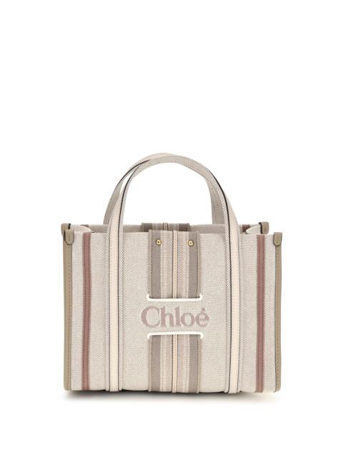 Chloé Chloé Small Woody Loop Canvas Tote Bag Nude
