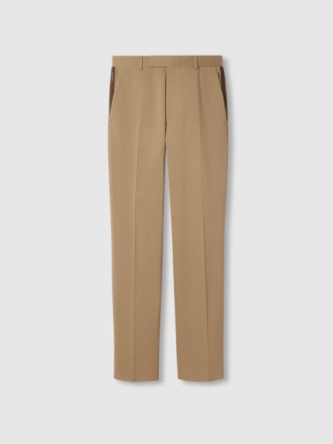 GUCCI Cotton gabardine pant with Web