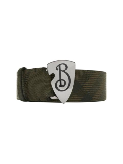 B Shield checked belt