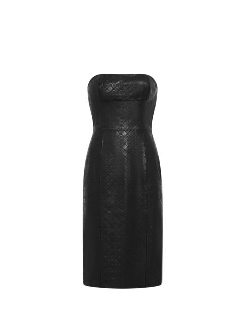 Marine Serre Moonogram Embossed Leather Mini Dress