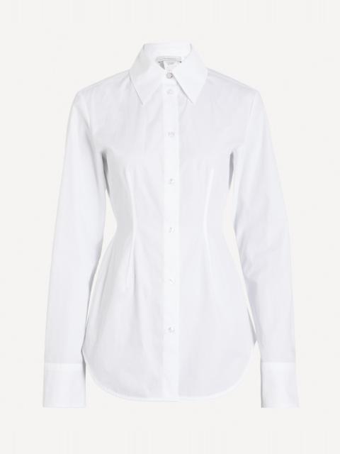 Sportmax Optical White Slim-Fit Poplin Shirt