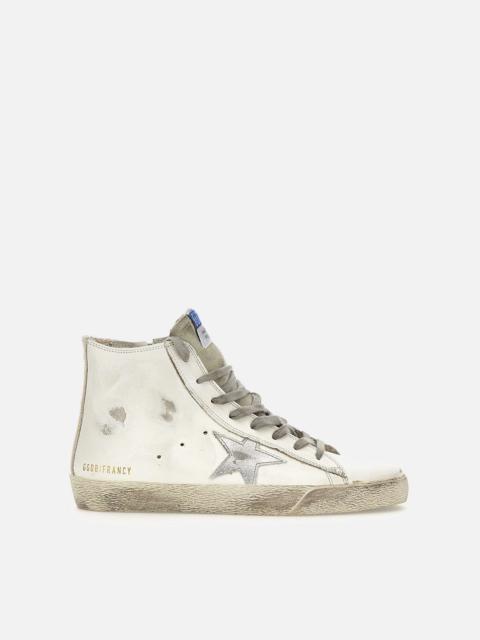 Golden Goose France Classic White Leather Sneakers With Metallic Star