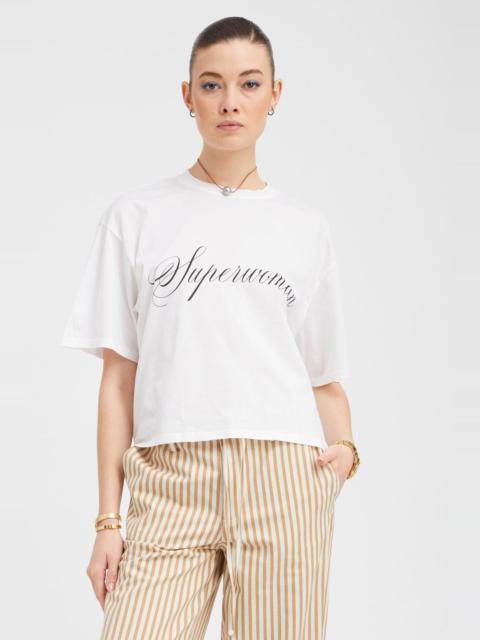 SPRWMN WHITE SUPERWOMAN BOXY TEE