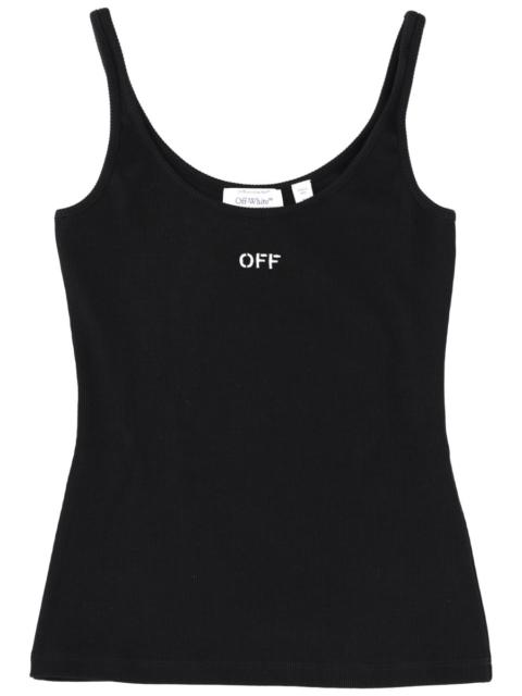 Off-White RIBBED TANK TOP WITH LOGO