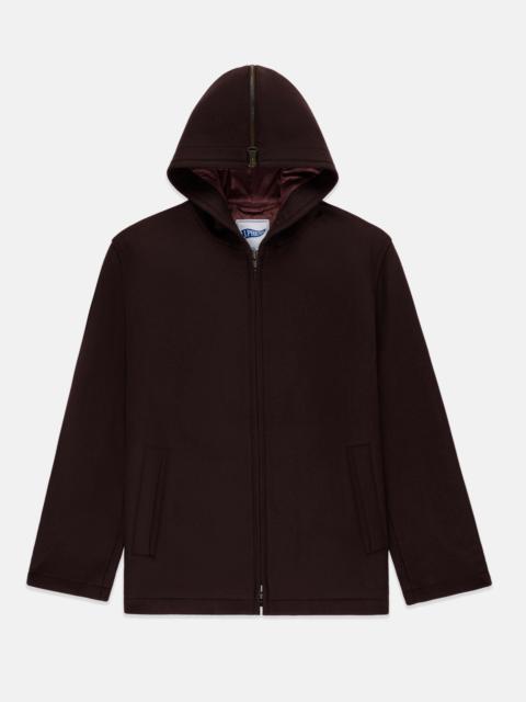 J. PRESS BURGUNDY MELTON WOOL ZERMATT COAT