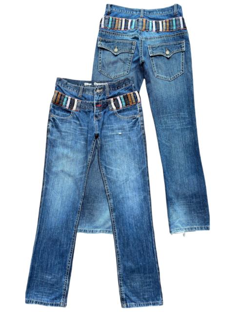 Other Designers Blue Spancer Japan Double Waist Distressed Denim Jeans 33x32