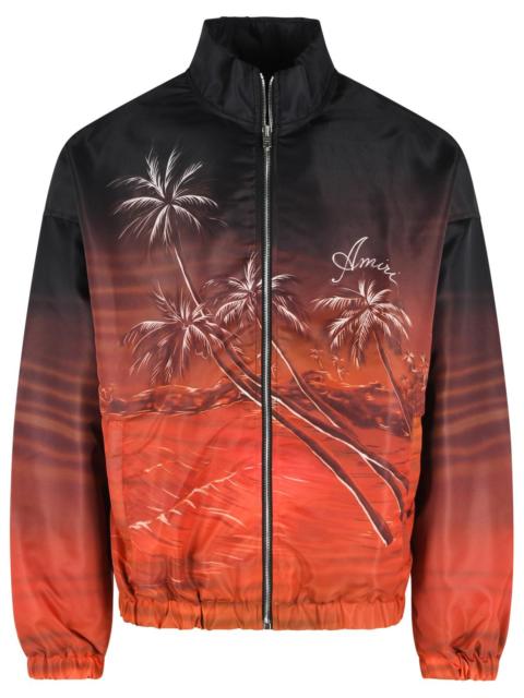 AMIRI Amiri 'PALMS' Bomber Jacket Black Orange Polyamide