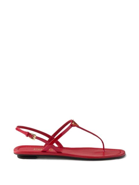 Prada Prada  Patent Leather Thong Sandals