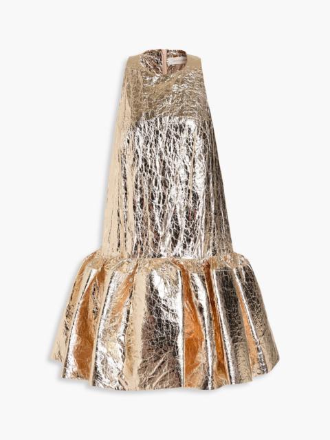 Zimmermann Crinkled metallic woven mini dress