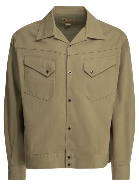 SUGAR CANE Sugar Cane Western Native American Overshirt Jacket Beige