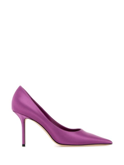 JIMMY CHOO Purple satin Love pumps