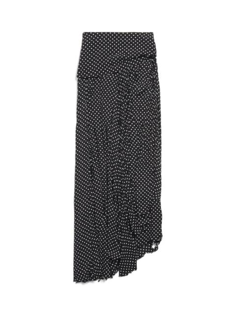 BALENCIAGA Women's Tucked-in Maxi Skirt in Black/ecru