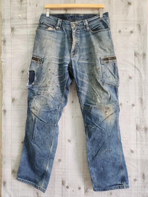 Other Designers Vintage - Japan Fujiyama Distressed Denim Cargo Jeans