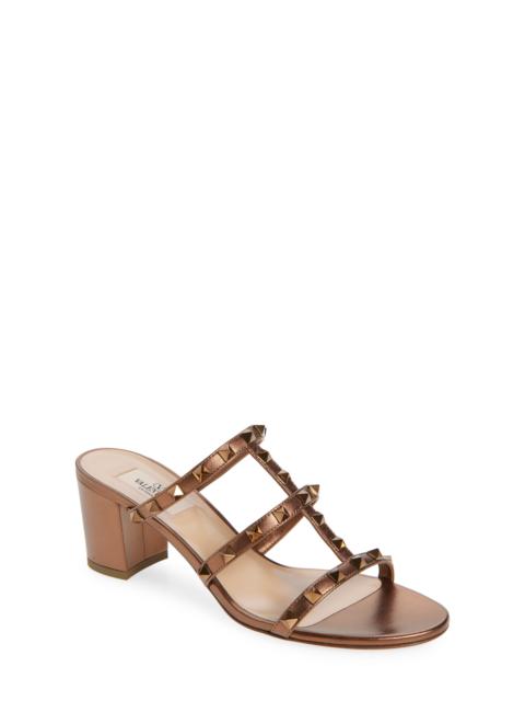 Valentino Valentino Garavani Rockstud Slide Sandal in Bronze at Nordstrom