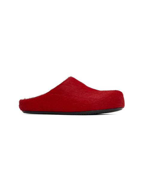 Marni Red Fussbett Sabot Slip-on Loafers