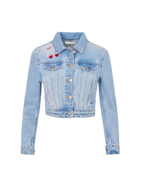 LoveShackFancy Bardot Cotton Denim Jacket light wash