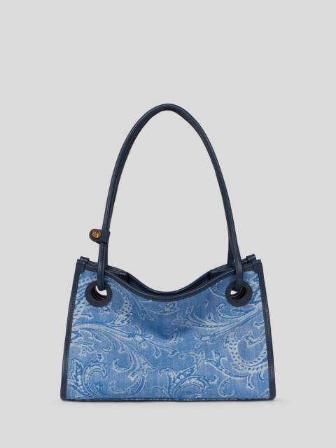 Etro SMALL EYES JACQUARD DENIM TOTE BAG