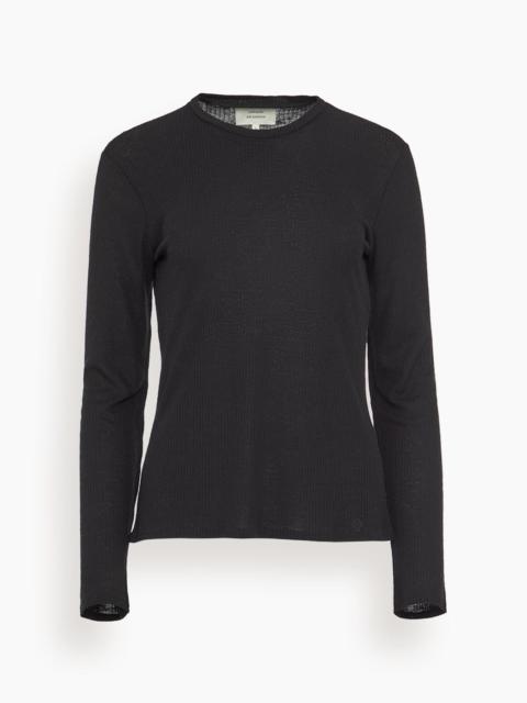 Loulou de Saison Ortigia Long Sleeve Top in Black