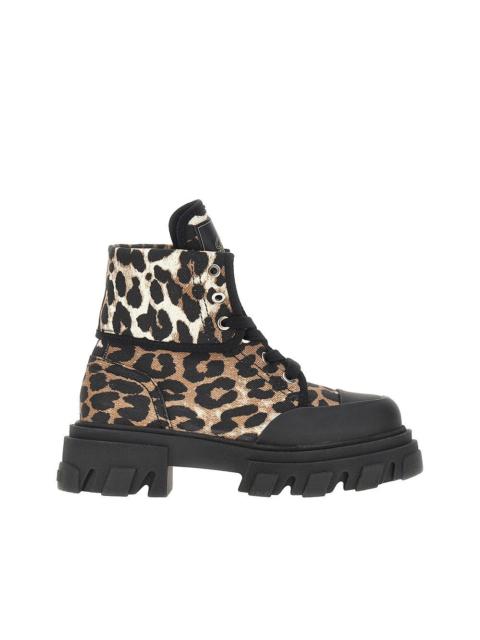 GANNI Ganni Leopard-printed Denim Boots Multicolor