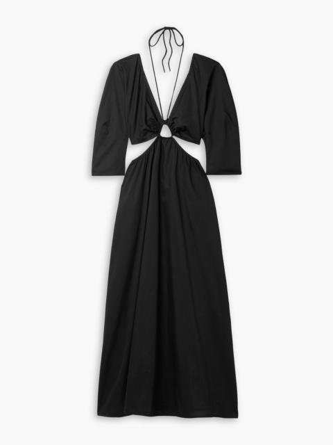 Other Designers Shaina cutout cotton-poplin halterneck maxi dress