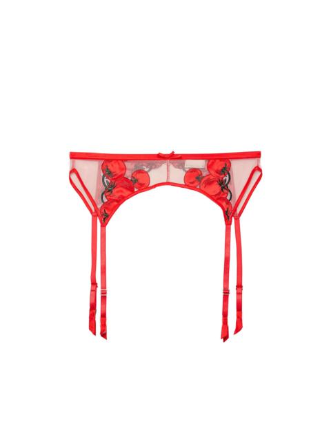 Fleur du Mal Pomodoro Embroidery Garter Belt