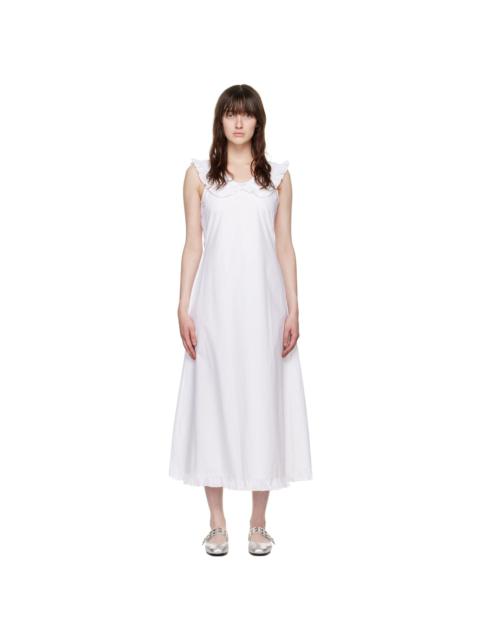 Molly Goddard White Laura Midi Dress