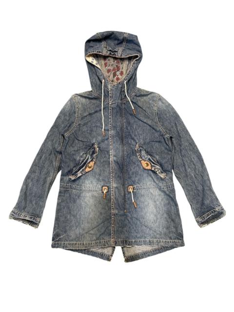 Other Designers Japanese Brand Denim Cube Sugar Fishtail Parka Hooded Jacket
