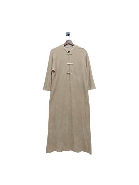 Y’s Chinese Tie Button Long Dress Fleece