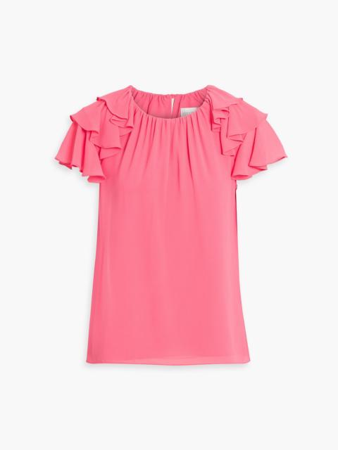 Other Designers Ruffled crepe de chine top