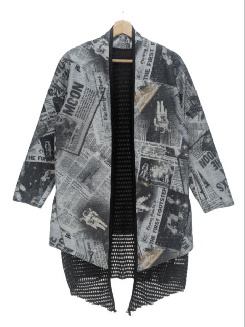 Other Designers Japanese Brand - Steals🔥Fishnet Cardigan Jacket Newspaper Design by Decides