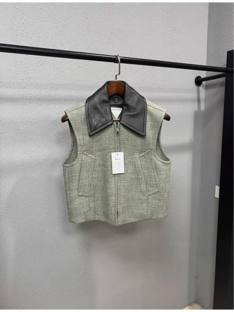 Bottega Veneta Bottega Veneta Leather Collar Melange Sleevless Gilet