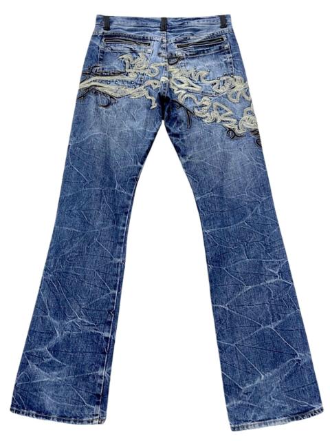 Other Designers In The Attic - Vintage Punk Tribal Embroidery Tattoo Studded Clawmark Flare