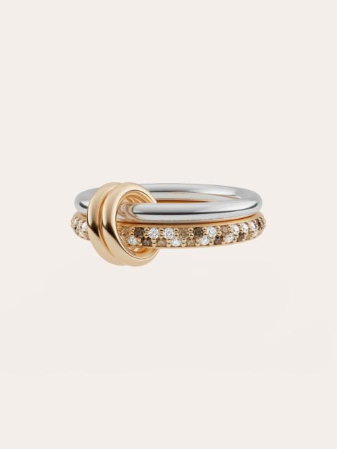 Spinelli Kilcollin Virgo Petite 18K Gold Sterling Silver and Multi-Diamond Linked Rings