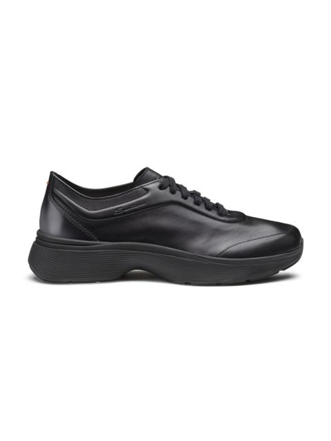 Santoni Men's black leather Easy Bounce sneaker
