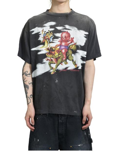 SAINT M×××××× SS TEE/DAMAGED / BLK