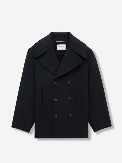 SAINT LAURENT SHORT DOUBLE-BREASTED COAT
