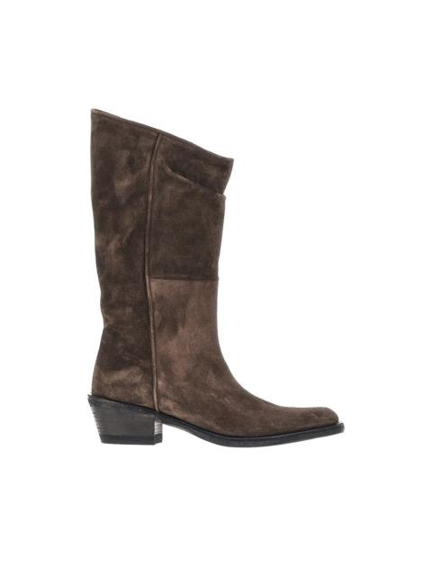KHAITE Khaite Clive Suede Leather Western Boots Brown