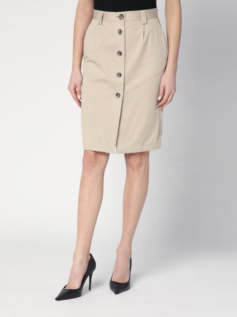 ANINE BING Beige buttoned pencil skirt