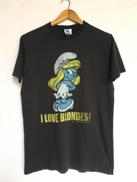 Other Designers Vintage - SMURF I LOVE BLONDIE BLACK SHIRT