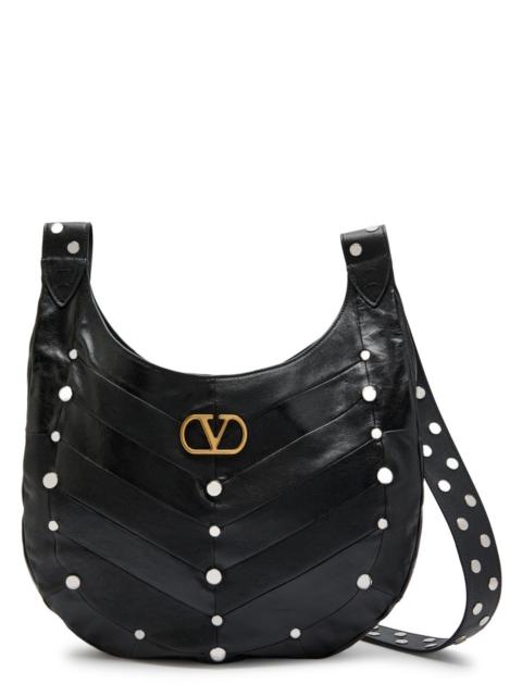 Valentino Valentino Garavani Logo-plaque Studded Chevron Leather Hobo bag