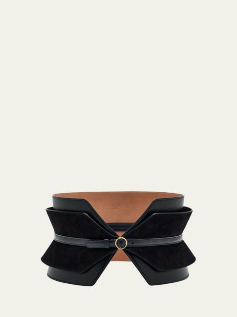 Alaïa Double Bustier Belt in Leather and Suede