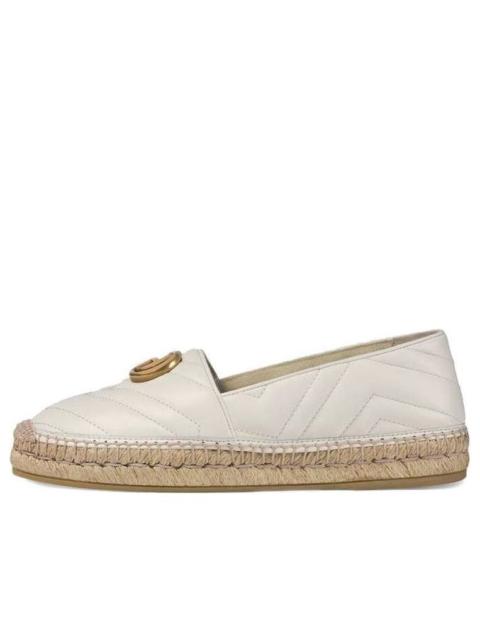 (WMNS) Gucci Leather Espadrille Double G 'White' 551890-BKO00-9014