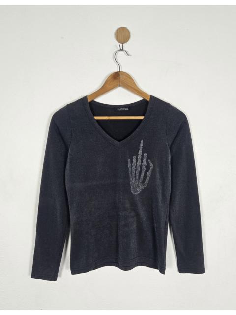 Hysteric Glamour Hysteric Glamour Skull middle finger glitter shirt