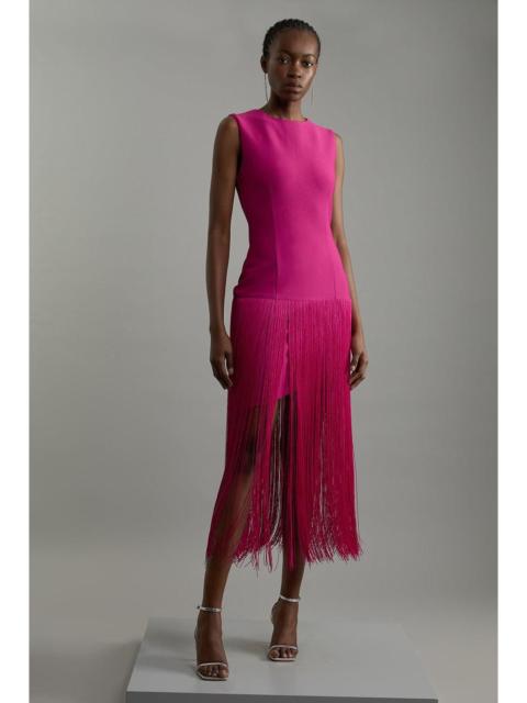 KAREN MILLEN Figure Form Bandage Tassel Hem Knitted Dress