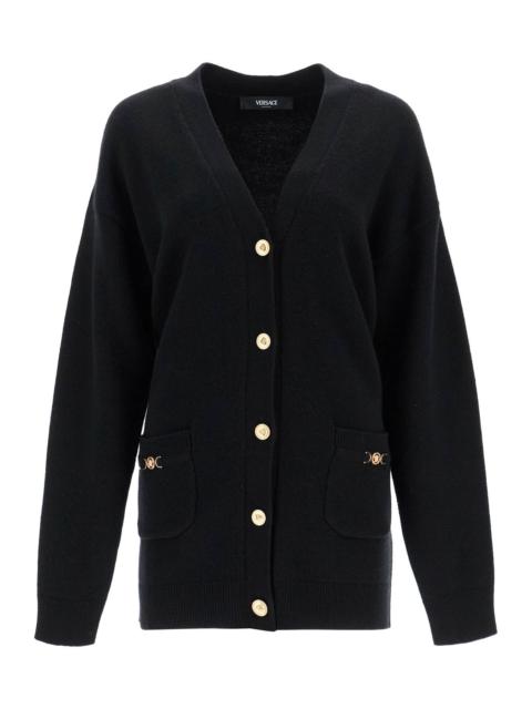 VERSACE Versace boxy wool and cashmere cardigan