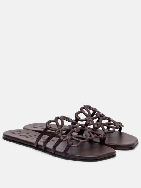 Loewe Petal Anagram leather slides