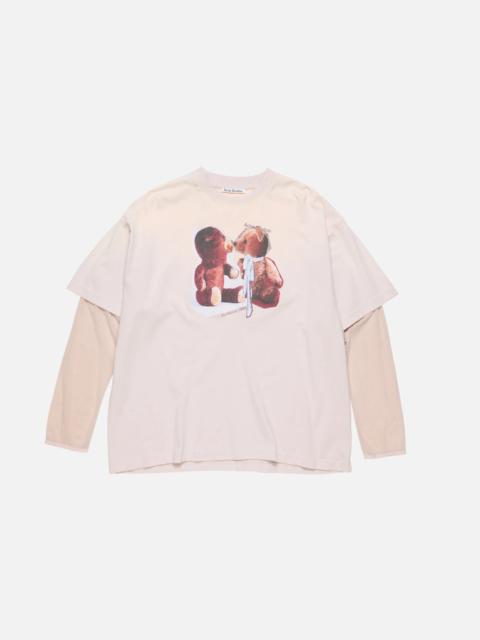 Acne Studios Layered print t-shirt - Violet pink