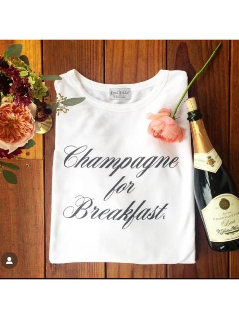 Other Designers Royal Rabbit “Champagne For Breakfast” Boxy Burnout T-Shirt